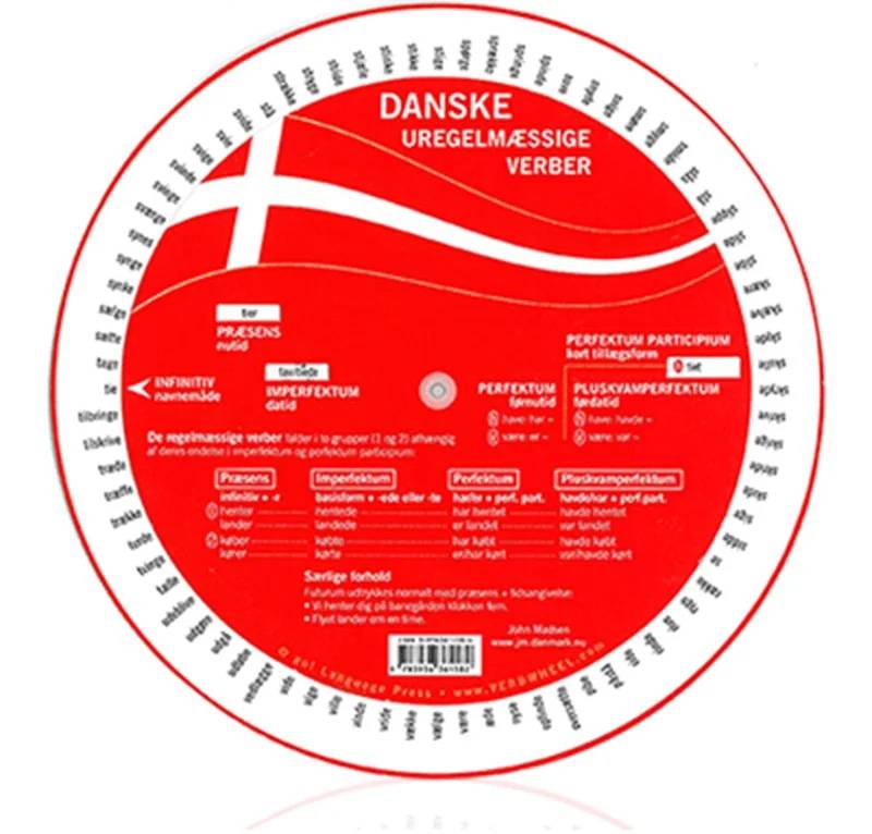 Dansk Grammatik-Hjul, Uregelmæssige Verber - Alfabeta